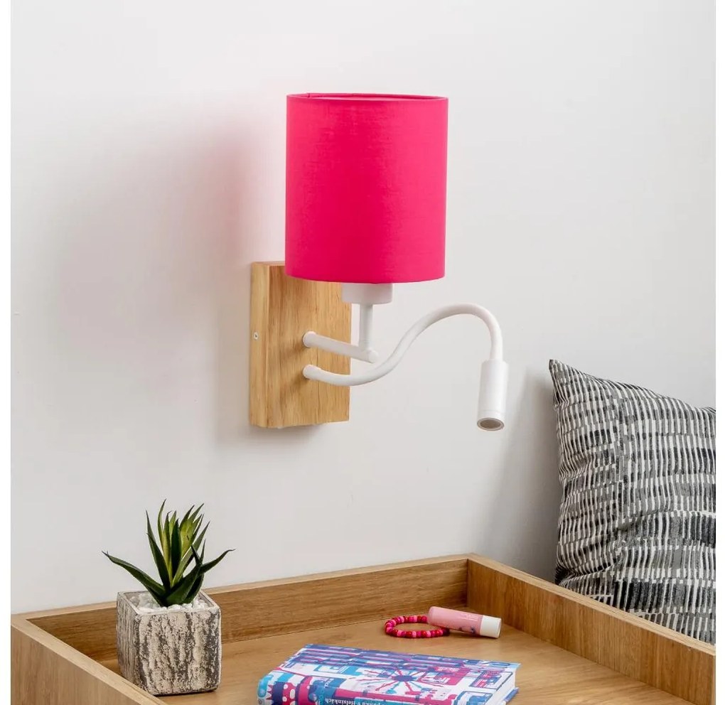 Brilagi - LED Аплик NUBILA WOOD 1xE27/25W/230V + LED/3W дъб/розов