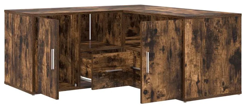 3307823 vidaXL Ъглов шкаф, опушен дъб, 160x40x45 см, инженерно дърво