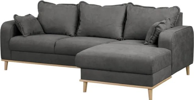 Тъмносив ъглов диван (десен ъгъл) Beata - Ropez