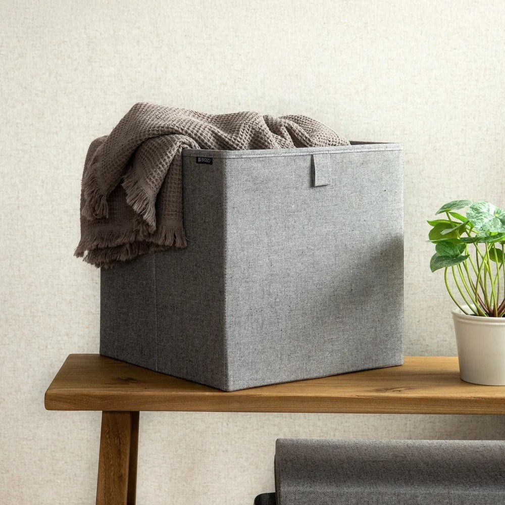 Сива текстилна кутия за съхранение 32x31,5x31,5 cm Soft Storage Cube – Bigso