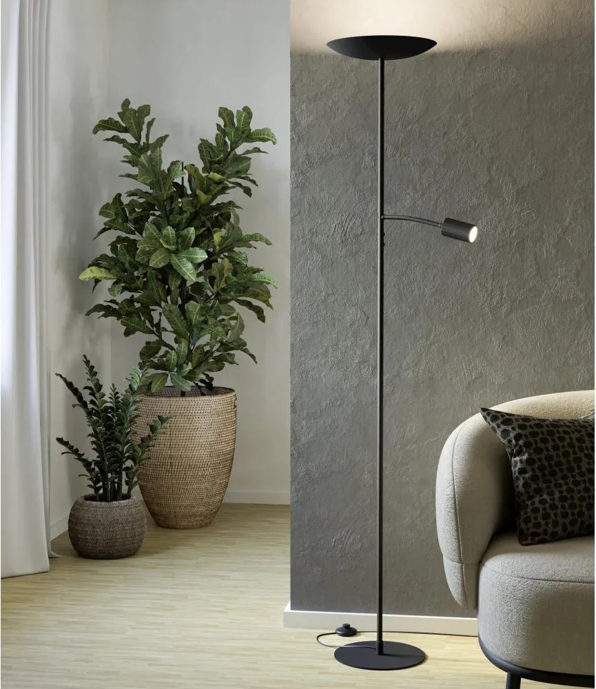 Eglo 901977 - Димируема LED подова лампа CONIVARINO LED/26,5W/230V +LED/4W черна