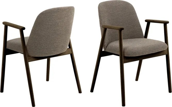 РОДЭРИЦ Кафяво Таупе (Монза 40)/рамка от лакиран опушен дъб (цвят орех) - ДЪРВЕН СТОЛ БУКЛЕ ЗА ВСЕКИДНЕВНА ТРАПЕЗАРИЯ КУХНЯ