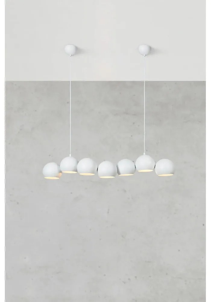 Бяло висящо осветително тяло с метален абажур Cupolo – Markslöjd