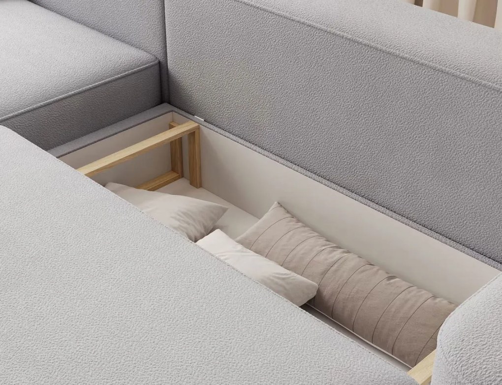 Ъглов диван Luxora-Сив-ляв