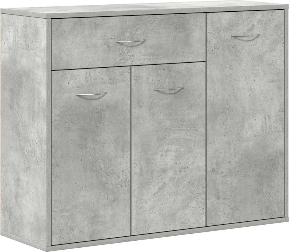 800679 vidaXL Бюфет, бетонно сив, 88x30x70 см, инженерно дърво
