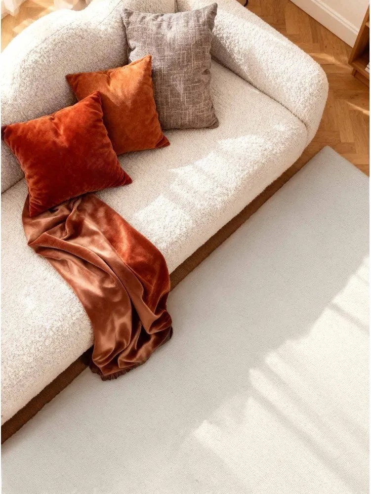 Кремав ръчно изработен вълнен килим 140x200 cm Puristic Knots – Elle Decoration