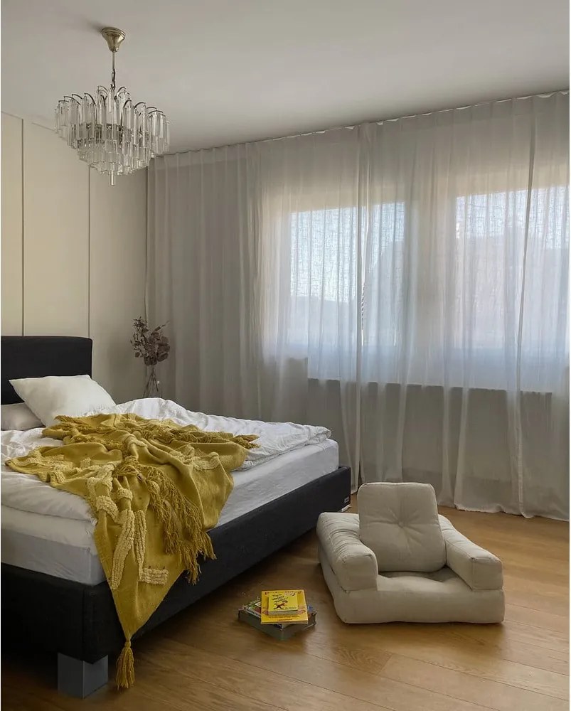 Детски сгъваем фотьойл с табуретка Dark Grey Mini Cube - Karup Design