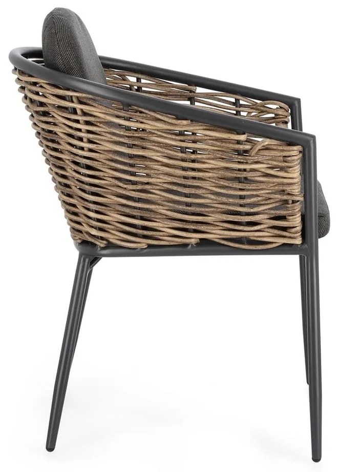 Сив градински стол метален Maribela – Bizzotto