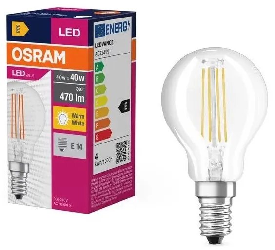 LED Крушка FILAMENT P40 E14/4W/230V 2700K - Osram