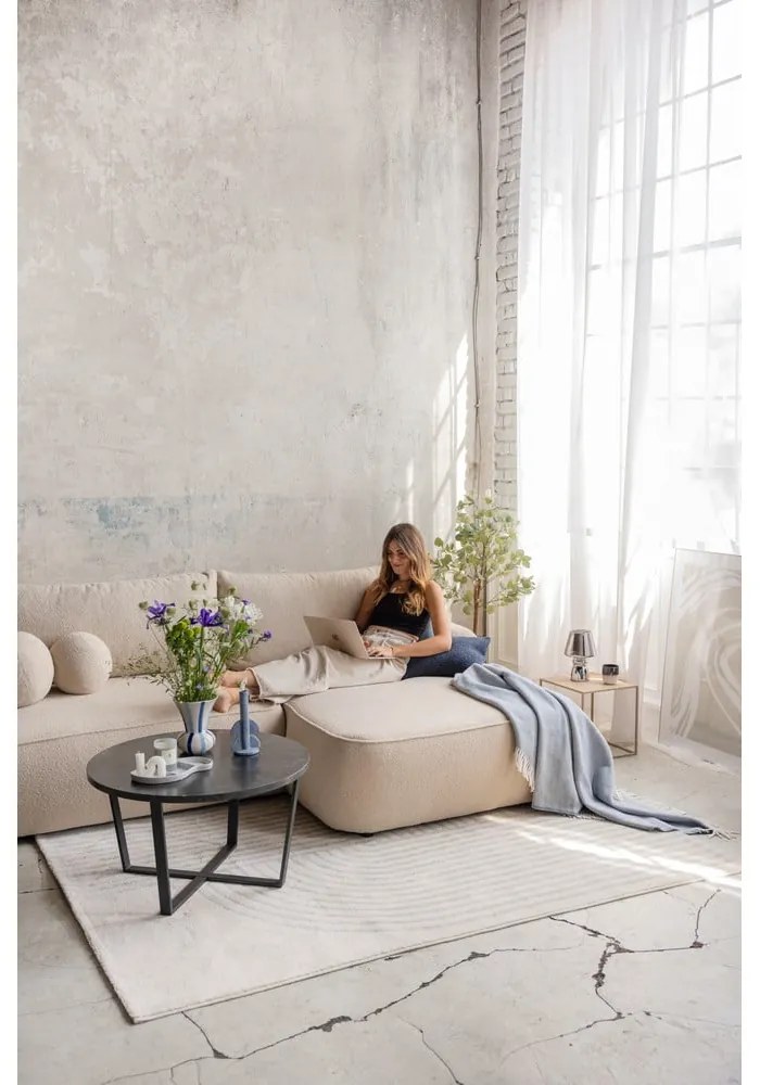 Светлорозов разтегателен ъглов диван от букле (ляв ъгъл) Quinoa – Bonami Selection