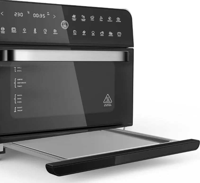 Мултифункционална фурна с горещ въздух ZEPHYR ZP 1441 V Deluxe ZEPHYR, 25 литра, 1800W, 12 функции, Таймер, Черен - Black