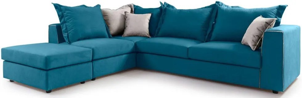 Ъглов диван Broadway-Синьо-зелен-Ляв