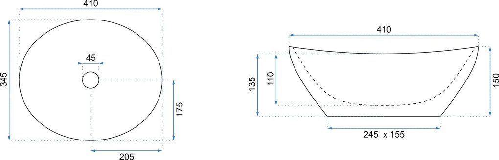 Умивалник за плот Rea Sofia Black Gold Edge