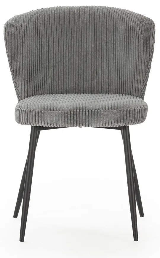 Сиви велурени трапезни столове в комплект 4 бр. Megan – Marckeric