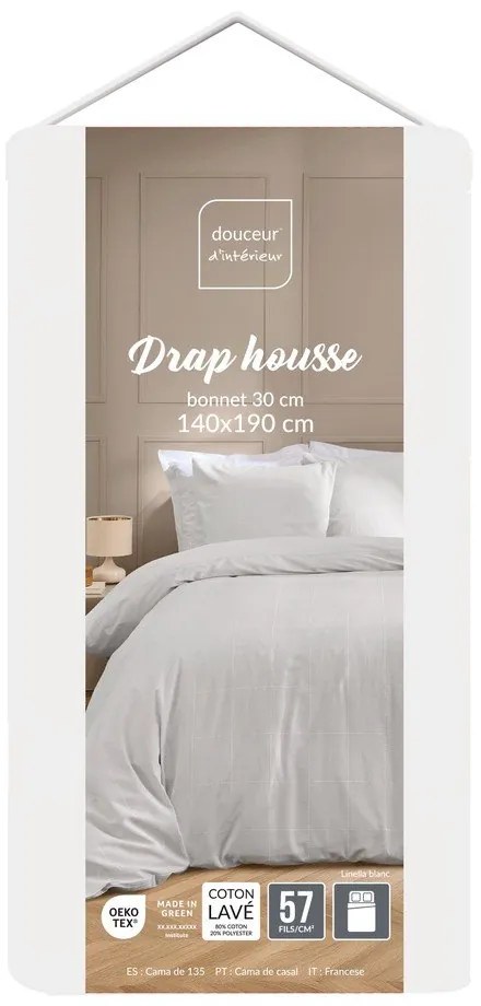 Бял чаршаф 140x190 cm Linella – douceur d'intérieur