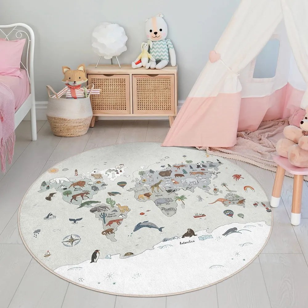 Детско килимче за игра подходящо за пране ø80 cm Big World – Mila Home