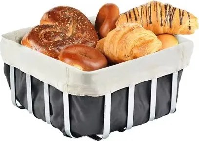 Панер за хляб OLIVER BROWN OB-1225-A, 21х21х8.5 см, Метал, Текстил, Хром/черен