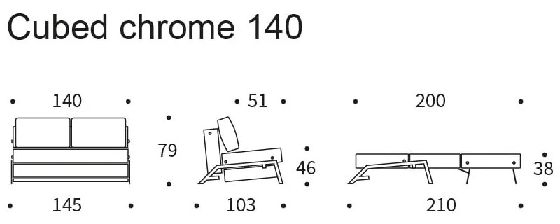 Сив разтегателен диван Chrome Twist Granite, 100 x 154 cm Cubed - Innovation