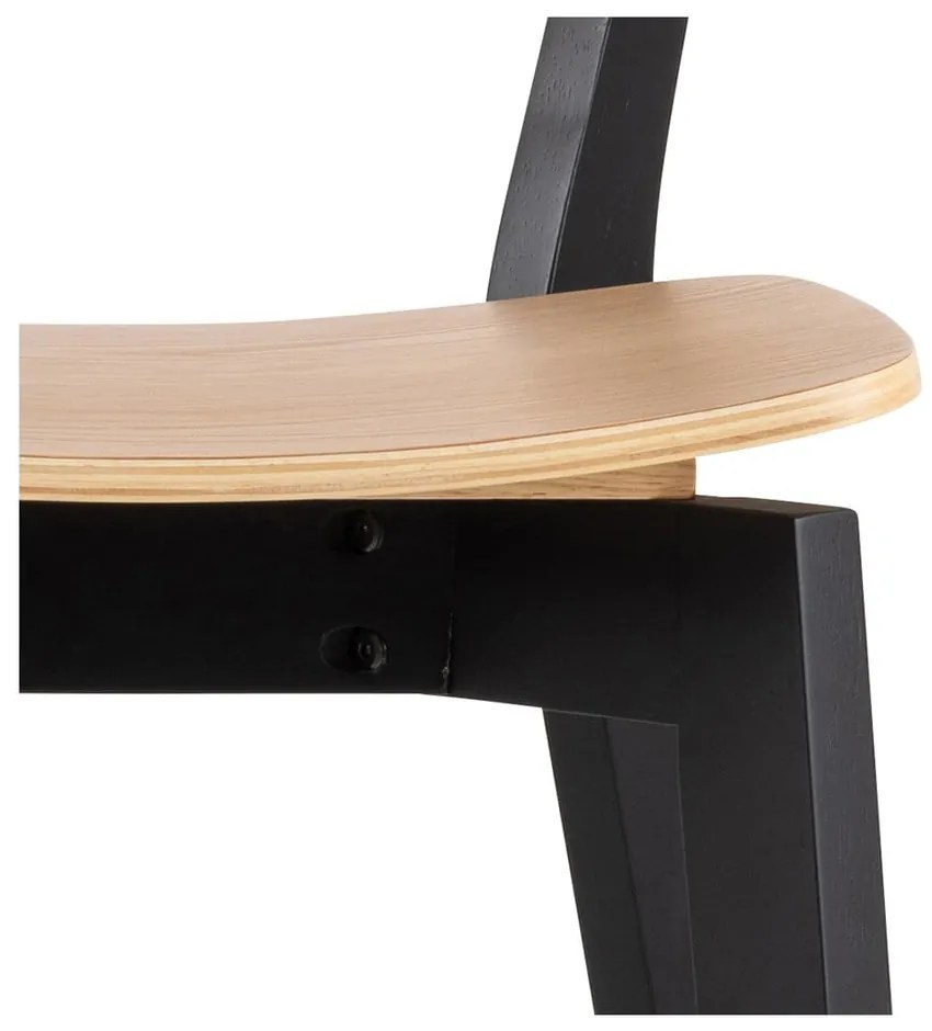 Бар столове в цвят на дървесина от черен естествен каучук в комплект от 2 броя 105 см Roxby - Actona