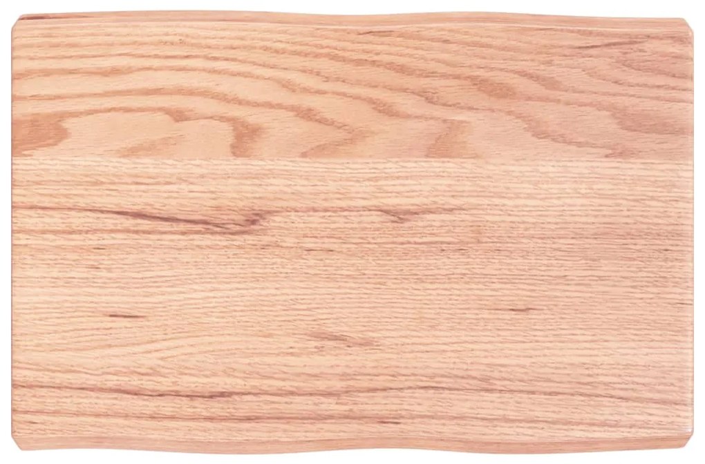 363931 vidaXL Плот за маса светлокафяв 60x40x(2-6) см обработен масивен дъб