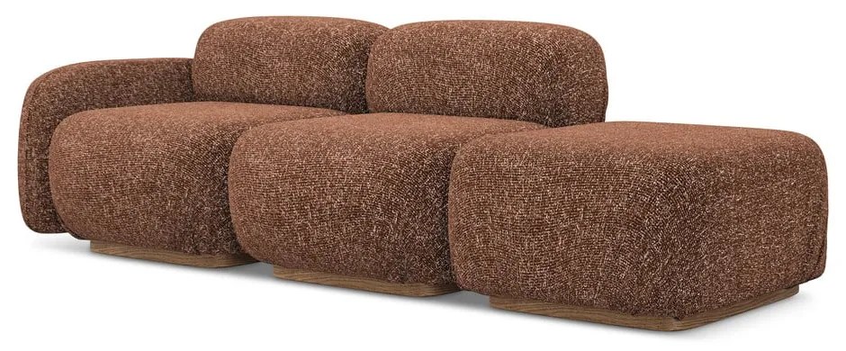 Оранжев/кафяв модулна лежанка (ляв ъгъл) Ailani – Makamii