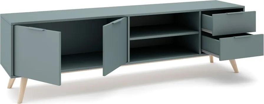 Маса за телевизор сиво-зелена 180x53x40 cm Pisco – Marckeric