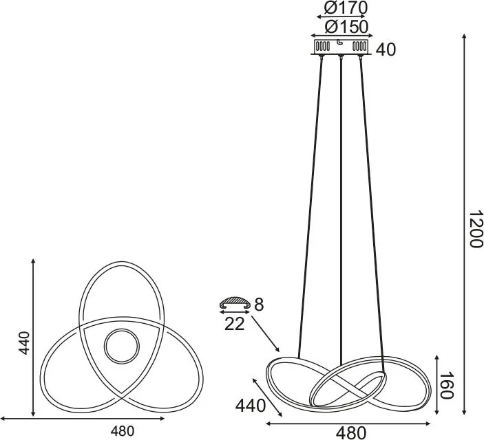 Полилей Infinity LED-Черен