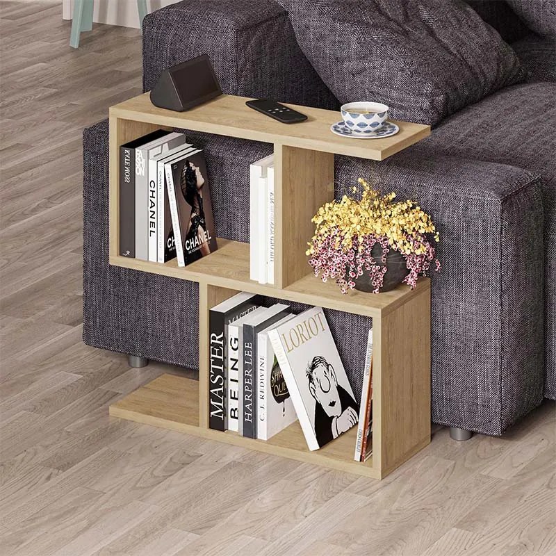 Homemania меламинов страничен масичка в дъбов цвят 60x20x60см.