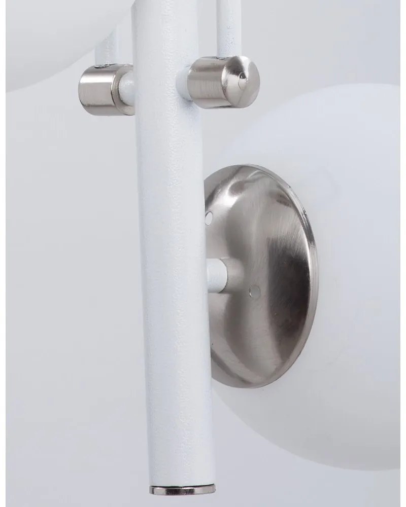 Висяща лампа със стъклен абажур в сребристо-бяло ø 15 cm Libra - Squid Lighting