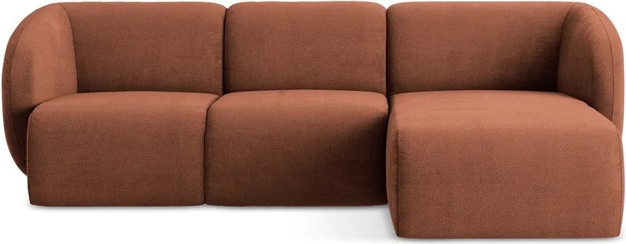 Теракотен шенилов ъглов диван (десен ъгъл) Lani – Makamii