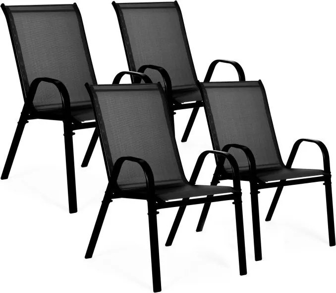 Градински столове за терасата - комплект от 4 броя Сив