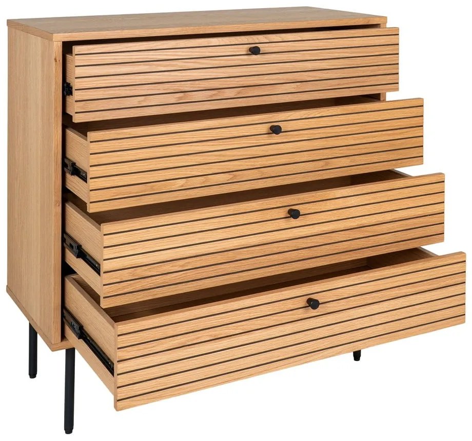 Висок скрин от декор от дъб естествен 80x85 cm Kyoto – House Nordic