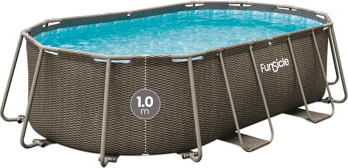 Сглобяем басейн с метална рамка FunSicle Oasis Pool Rattan FiltraBoost™ 4.24 x 2.50 x 1.00 м