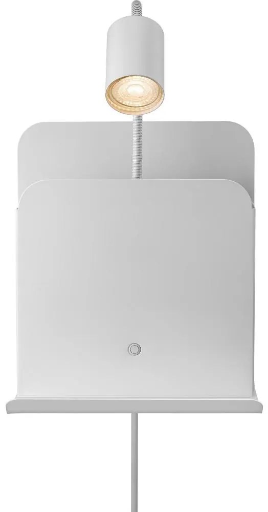 Nordlux - Стенно осветително с USB и рафт ROOMI 1xGU10/8W/230V бяло