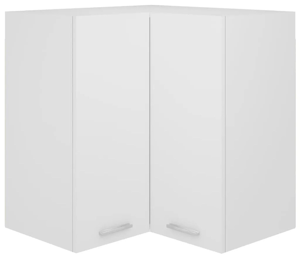802537 vidaXL Ъглов шкаф за окачване "Lyon", бял, 57x57x60 см, инженерно дърво