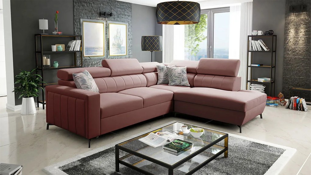 Ъглов диван Baltico III Mini-Right-Roz