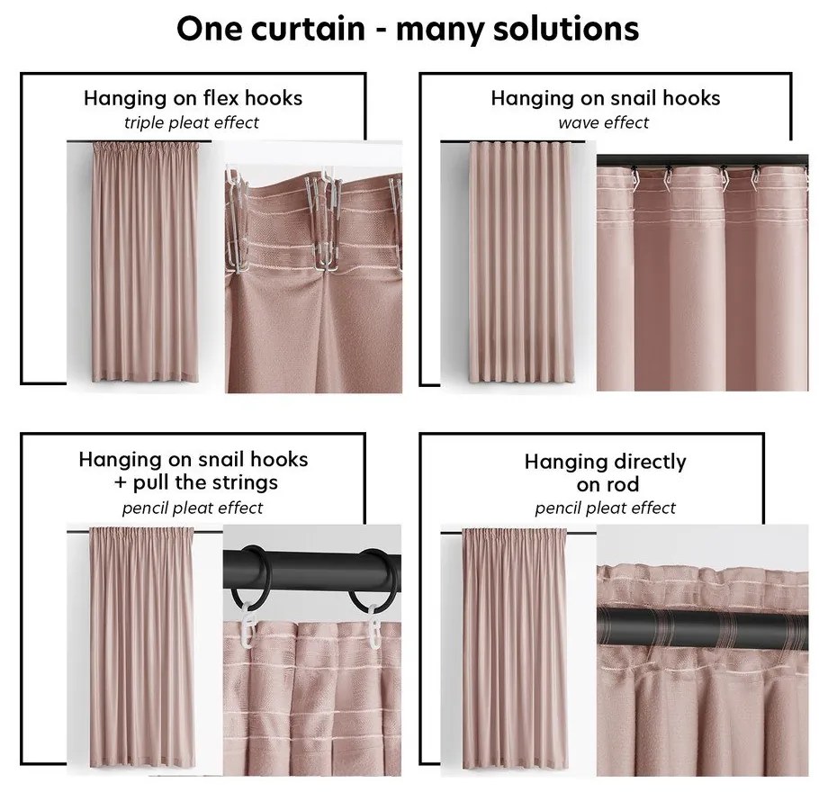 Светлорозова затъмняваща завеса 265x250 cm Velto – Filumi