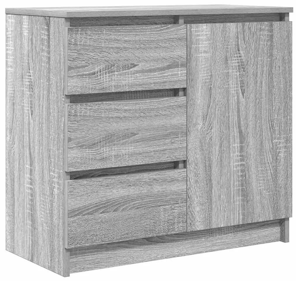 861576 vidaXL Бюфет с чекмеджета, сив сонома, 71x35x65 см, инженерно дърво