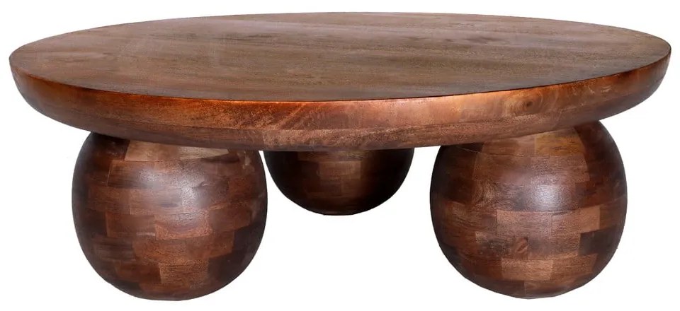 Кафява кръгла масичка за кафе от масивно манго ø 100 cm Ailen – MOME