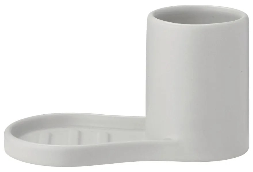 Светлосива стойка за перилни препарати от каменна керамика Piro – Blomus