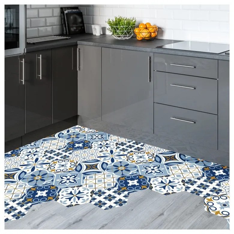 Комплект от 10 стикера за под Шестоъгълници , 20 x 18 cm Jelilna - Ambiance