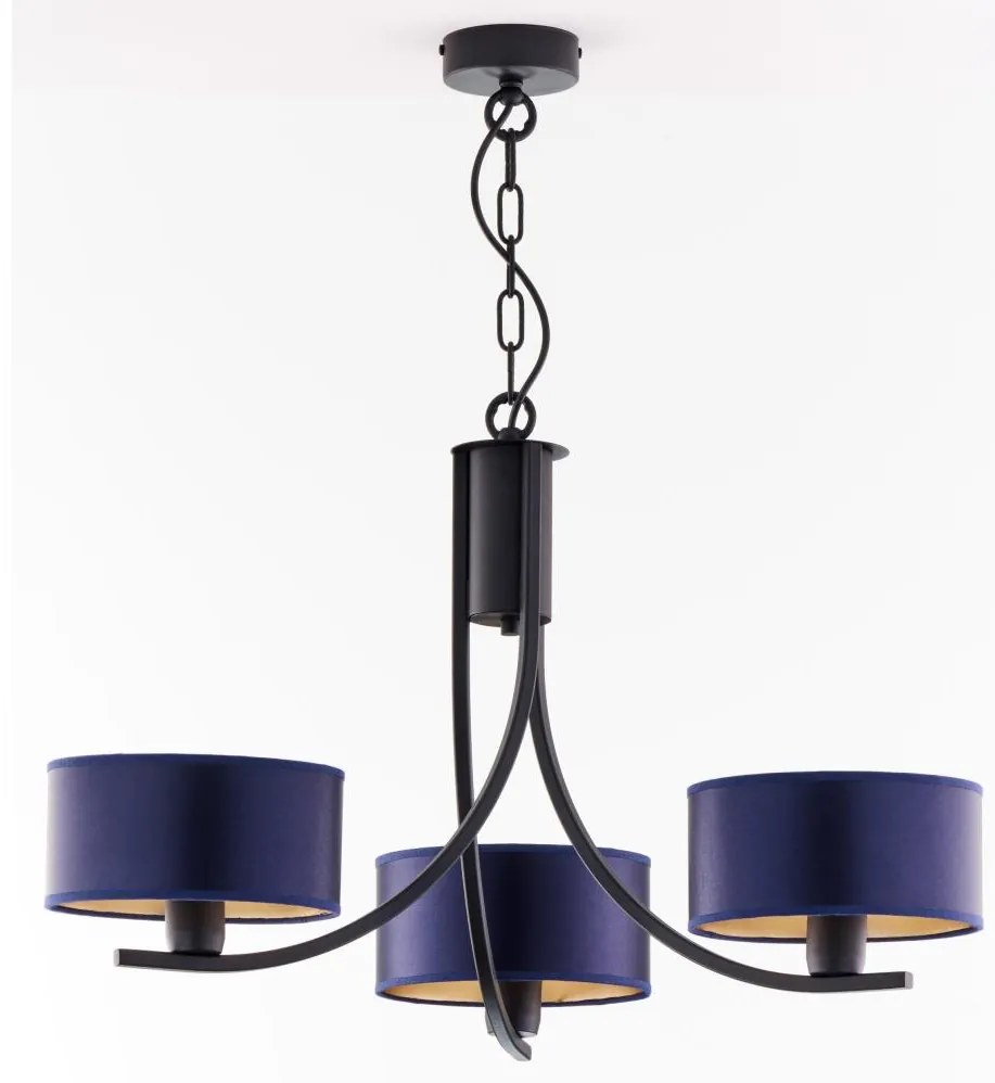 Jupiter 2099 - Полилей на верига ARTHUR 3xE27/15W/230V син/черен