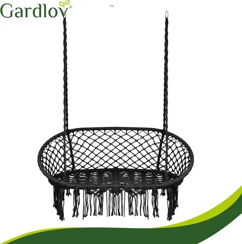 Двойна градинска люлка тип щъркелово гнездо Gardlov – Черна