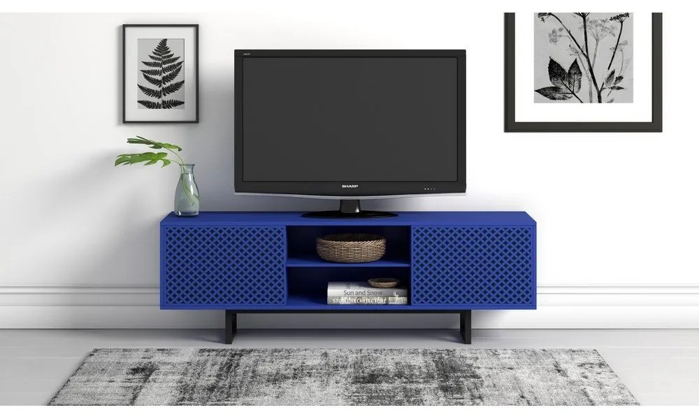 Синя ТВ масичка Camden Diamond - Woodman