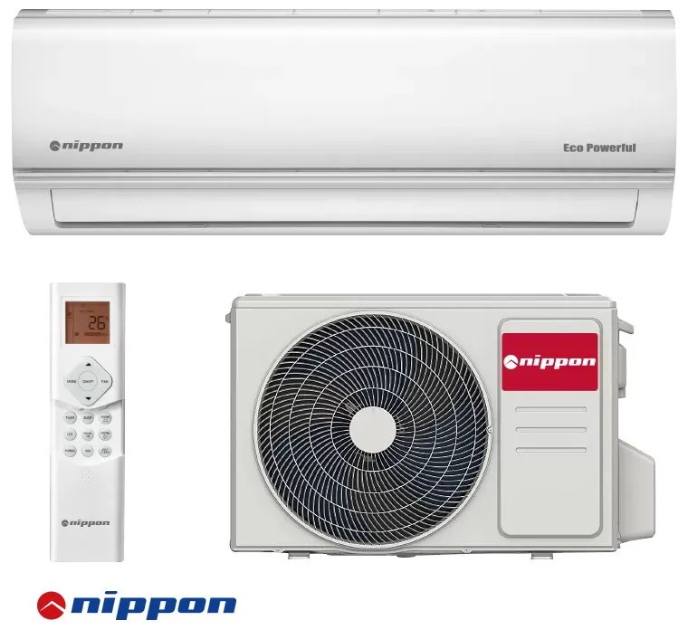 Инверторен климатик Nippon KFR 09DCA ECO POWERFUL, 9000 BTU, Wi-Fi, До 17 м2, Клас А++ Режим сън, Турбо, DC 180 Sine Wave, Бял