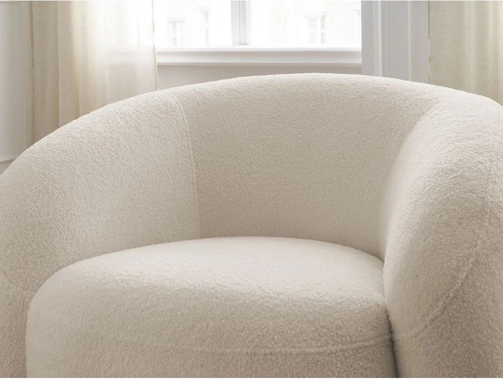 Бежово въртящо се кресло от прежда с примки от букле Elina – Bobochic Paris