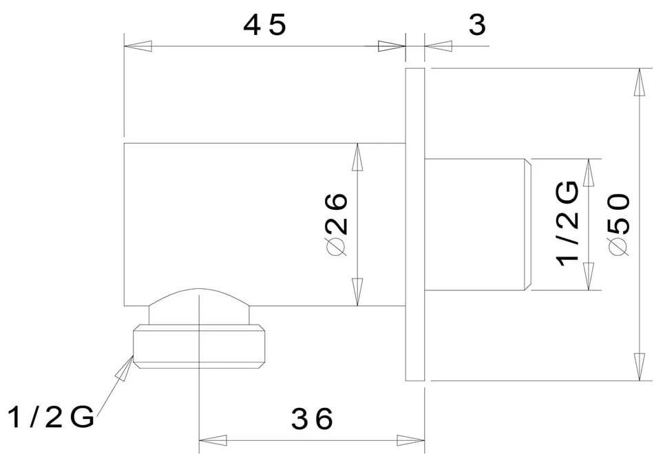 Месингова част за свързване към душ в лъскаво сребристо ø 5 cm – Sapho