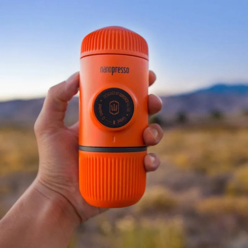 Преносима еспресо машина Wacaco Nanopresso Orange Patrol, 18bar, 80 мл, За мляно кафе, Без необходимост от зареждане и батерии, Оранжев