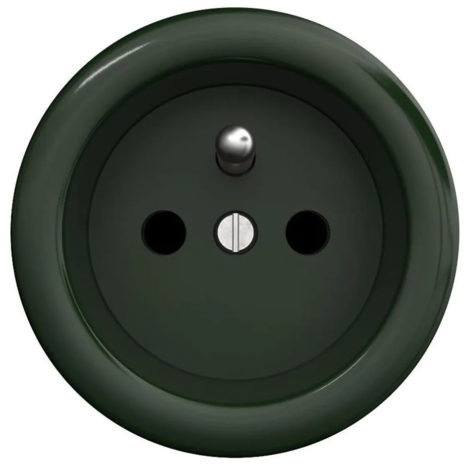 Kliklap - ретро домашна електрическа розетка без рамка, 230 V, зелена