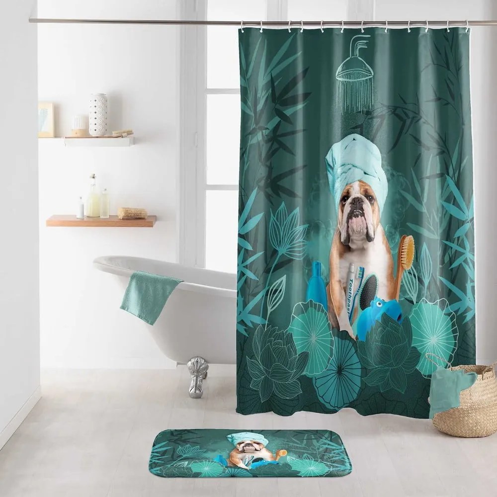 Зелен килим за баня WC 45x45 cm Doggy zen – douceur d'intérieur